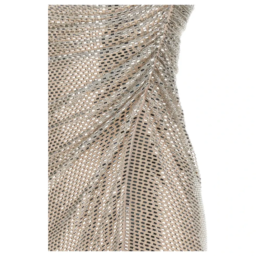 Rhinestone Draped Mini Dress