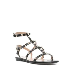 Rockstud Flat Calfskin Sandal