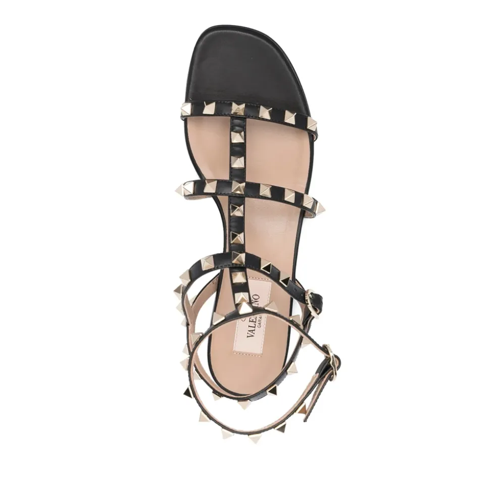 Rockstud Flat Calfskin Sandal