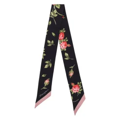 Rose Bouquet-Print Silk Twill Bandeau