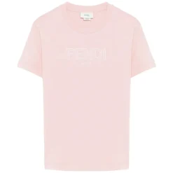 Różowa T-shirt z logo dla dziewczyn