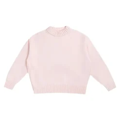 Różowy Sweter z Okrągłym Dekoltem