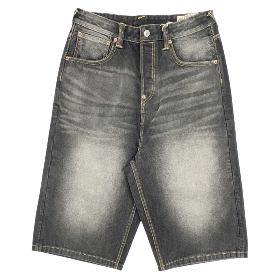 Seagull Printed Pocket Denim Shorts