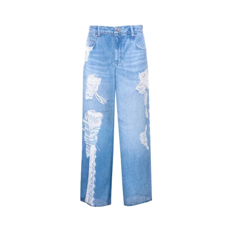 Spodnie imitujące denim