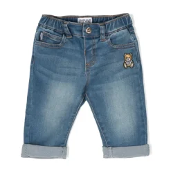 Spodnie jeansowe stretch z naszywką Teddy