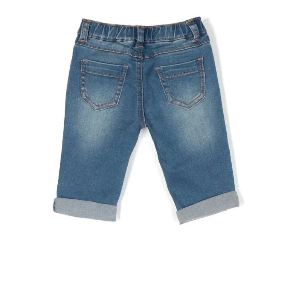 Spodnie jeansowe stretch z naszywką Teddy