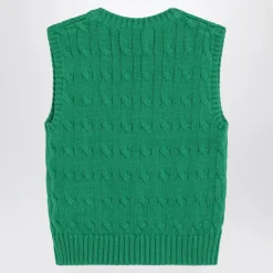 Sweter bez Rękawów z Warkoczowym Splotem