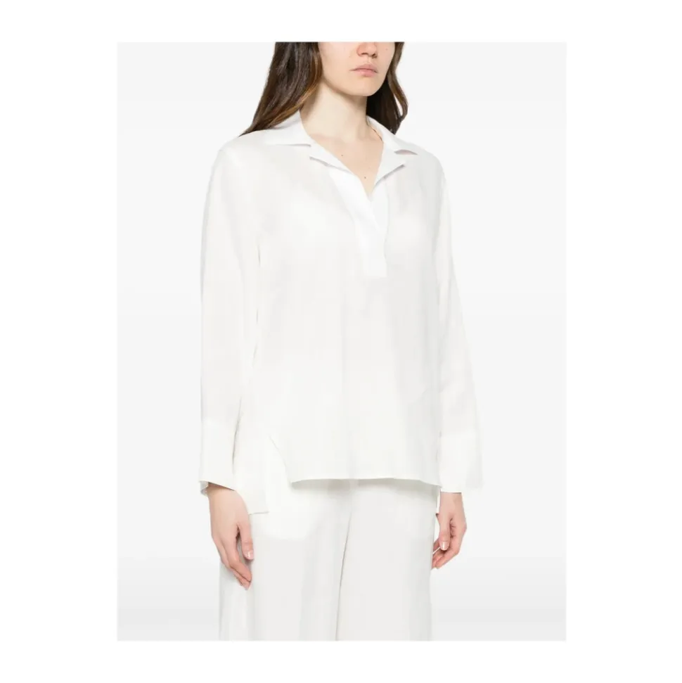 Sweter Slub z dekoltem w serek
