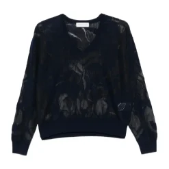 Sweter z dekoltem w serek
