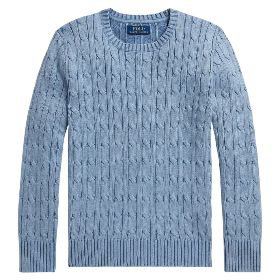 Sweter z dzianiny warkoczowej z bawełny