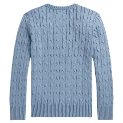 Sweter z dzianiny warkoczowej z bawełny