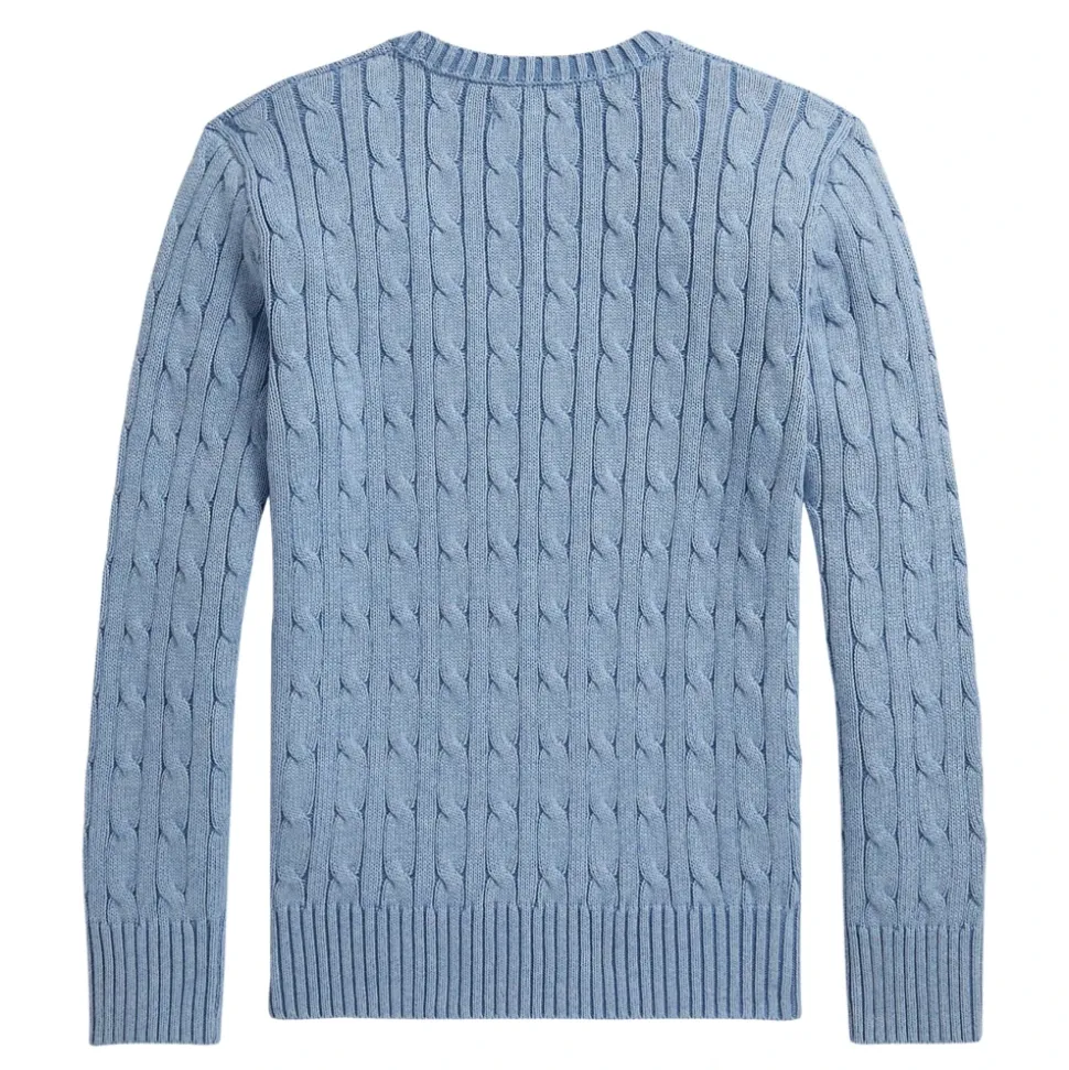 Sweter z dzianiny warkoczowej z bawełny