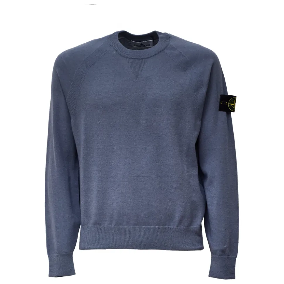 Sweter z okrągłym dekoltem i ściągaczami