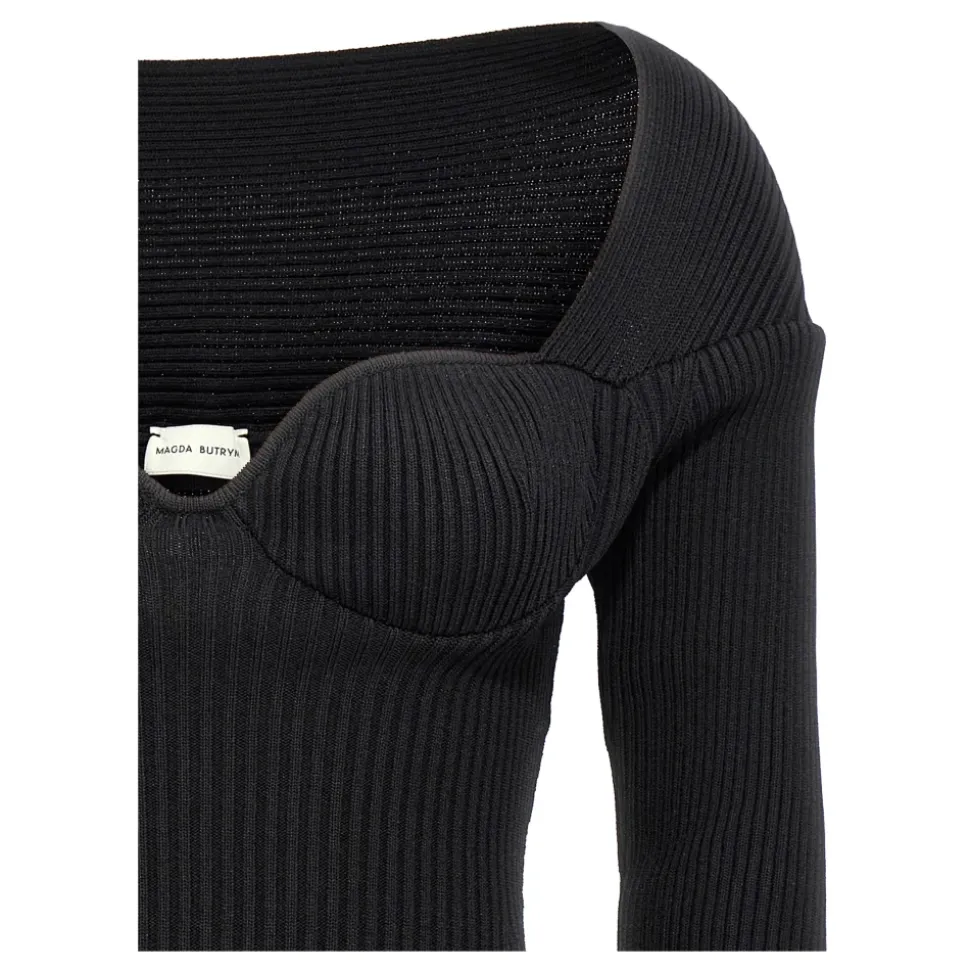 Sweter z Prążkowanej Mieszanki Wiskozy 06