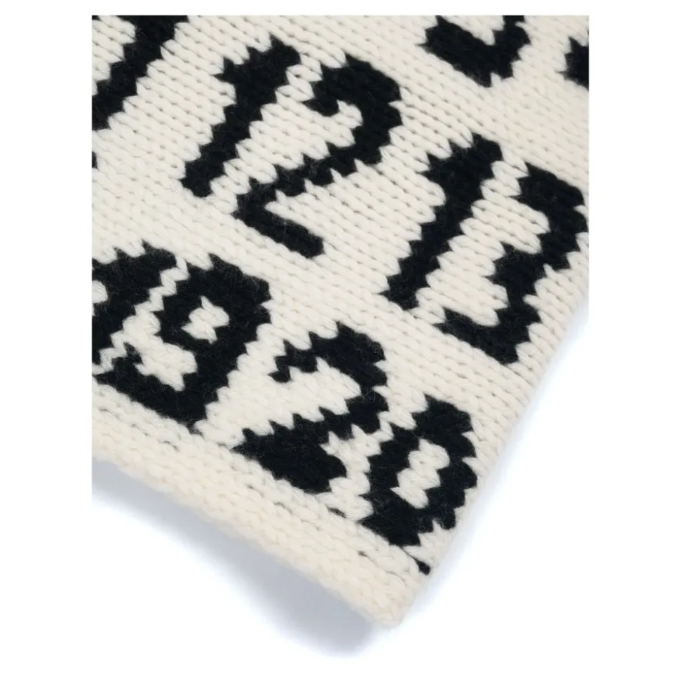 Szal z mieszanki wełny z numerycznym logo