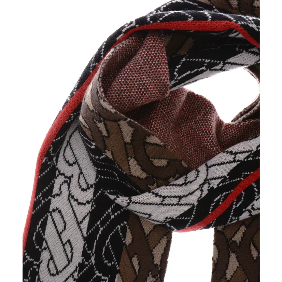 TB Monogram Stripe Knit Football Scarf