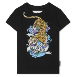 T-Shirt Okrągły Dekolt z Kryształami Tattoo