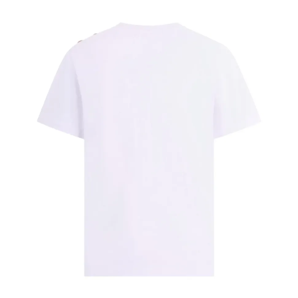 T-shirt z Detalem z Guzików i Logo