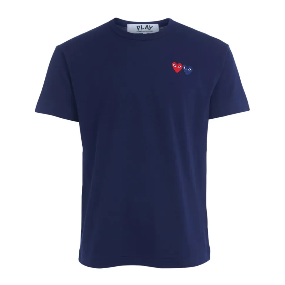 T-Shirt z Naszywką z Podwójnym Sercem