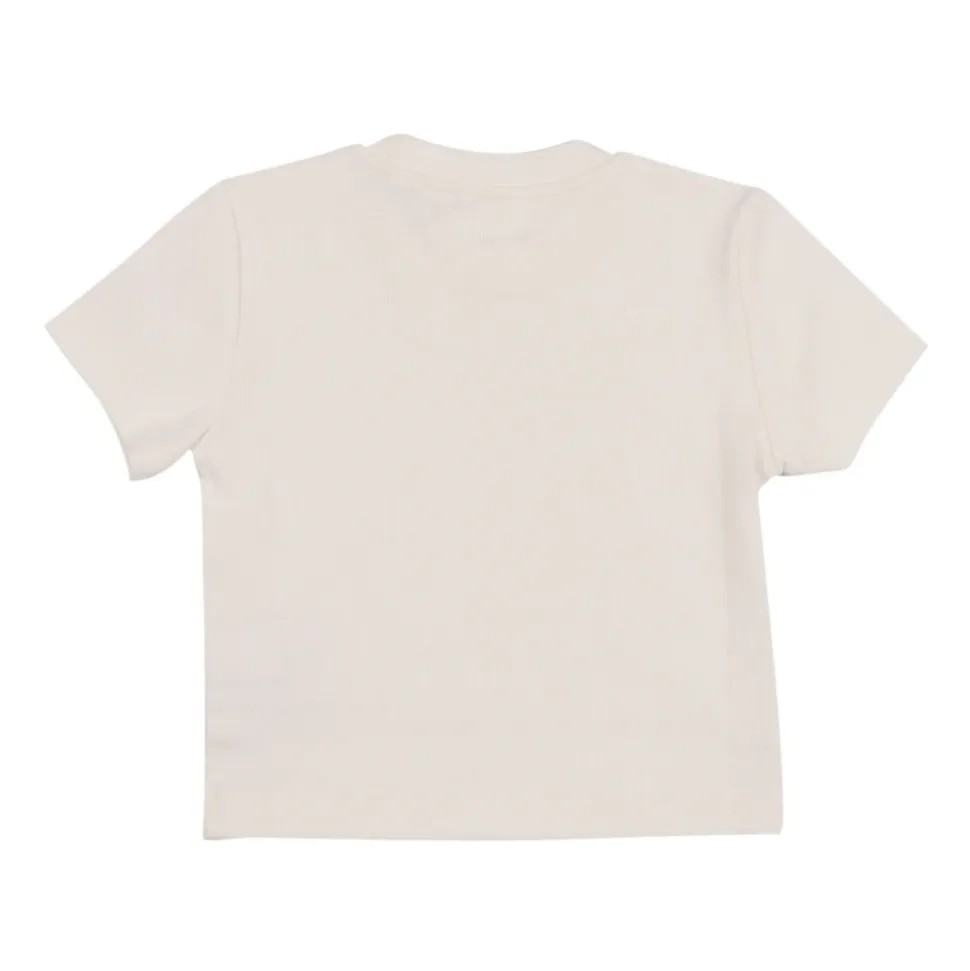 T-shirt z prążkowanym logo dla niemowląt