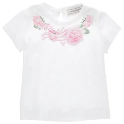 T-shirt z Różanym Nadrukiem dla Dziewczynek