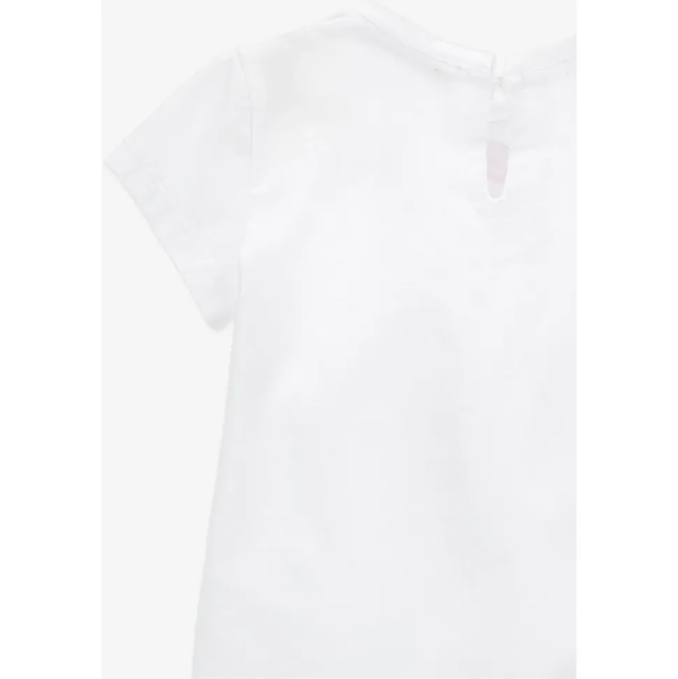 T-shirt z Różanym Nadrukiem dla Dziewczynek