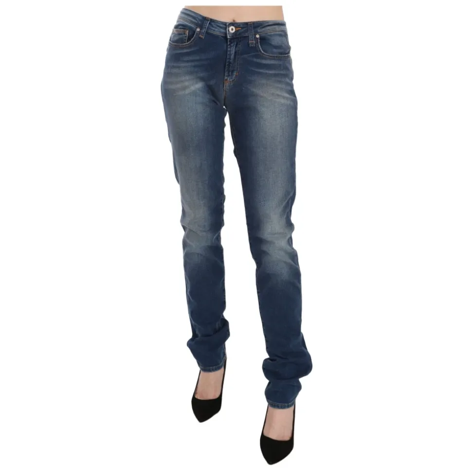 Vintage Blue Slim Mid-Waist Jeans