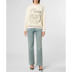 Washed Sweatshirt Tennis Society Strass