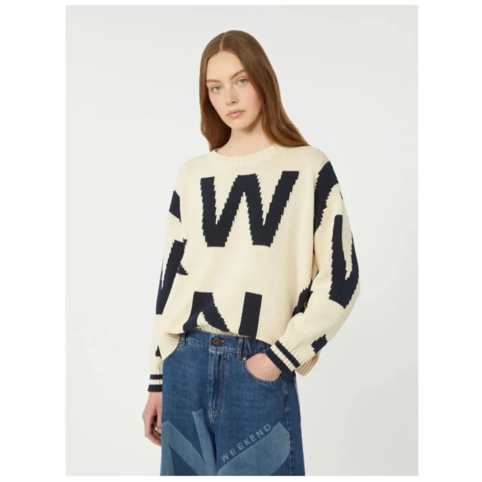 Wkdcelebre Wzorzysty Sweter z Okrągłym Dekoltem