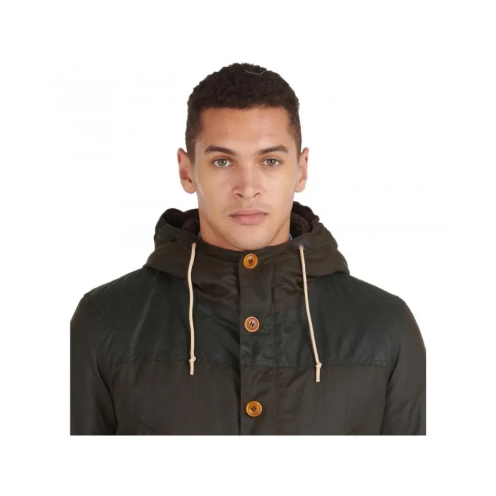 Woskowany Parka Gra Oliwkowy
