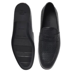 Woven Print Leather Loafer