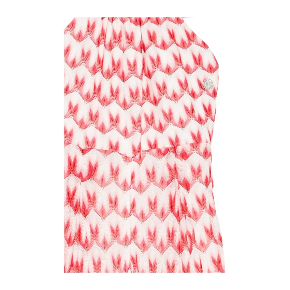 Wzorzysty kombinezon z dekoltem typu halter