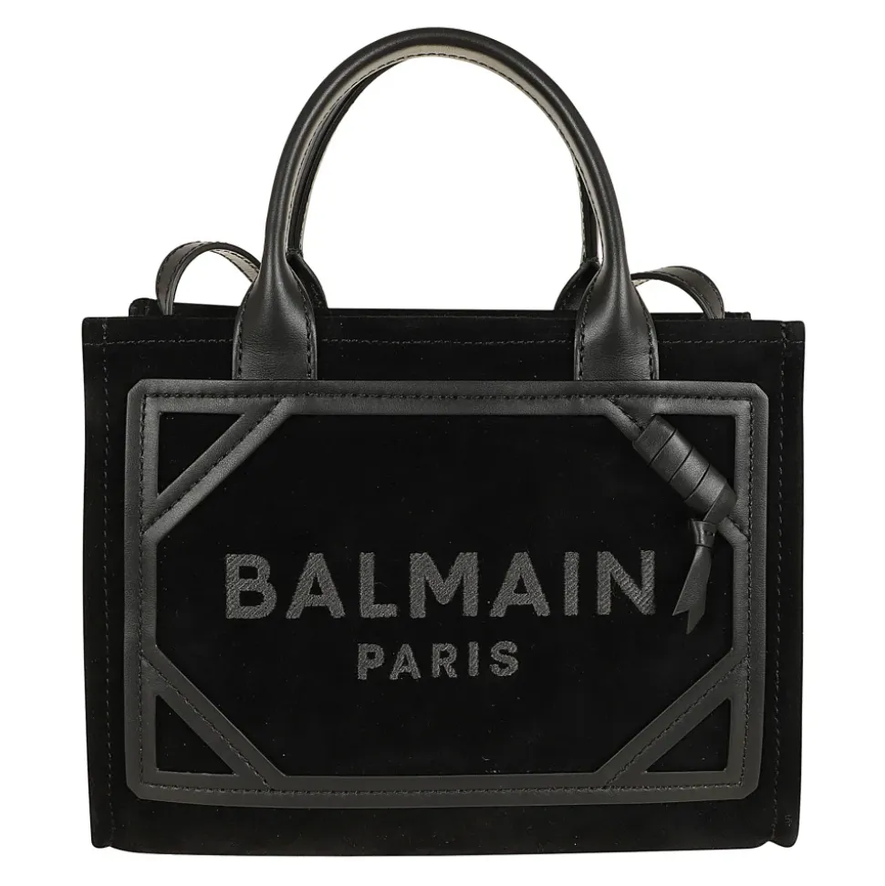 Zamszowa torba shopper z logo