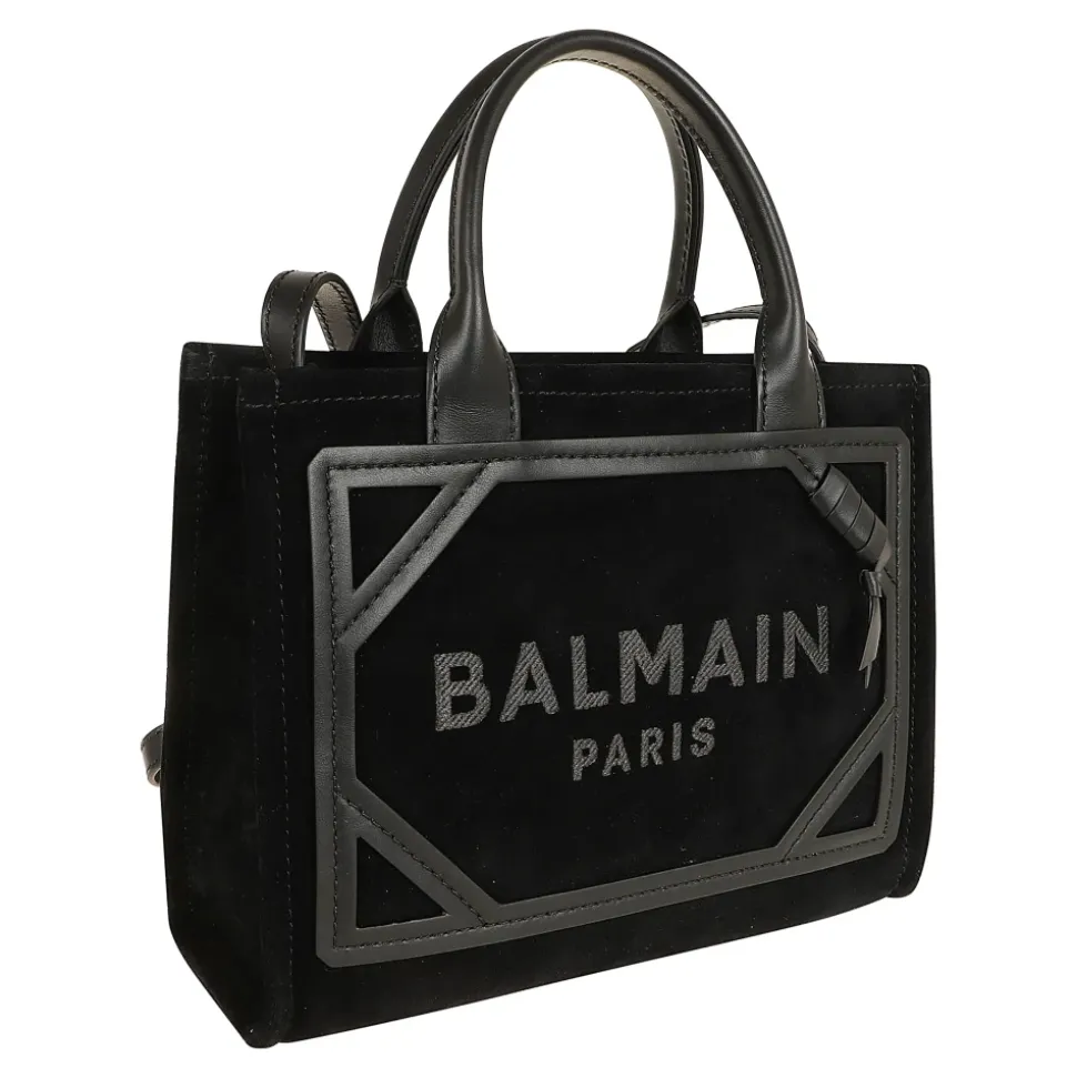 Zamszowa torba shopper z logo