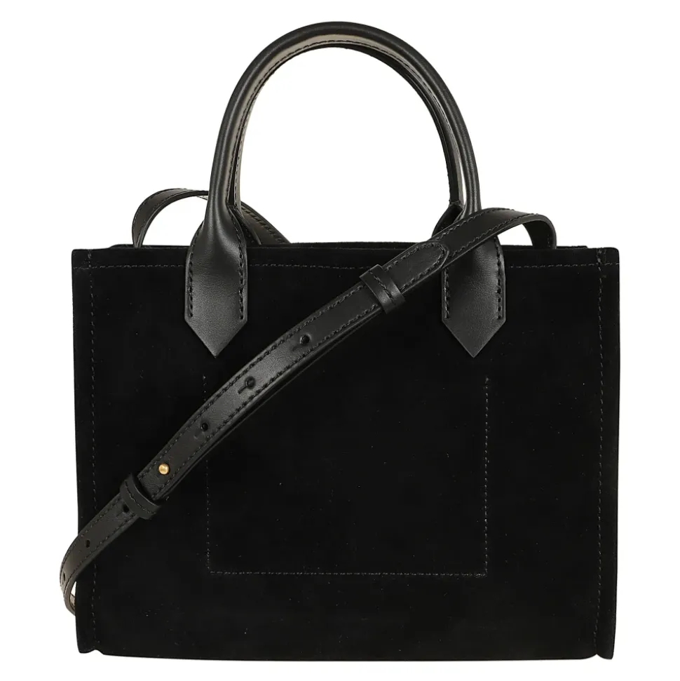 Zamszowa torba shopper z logo
