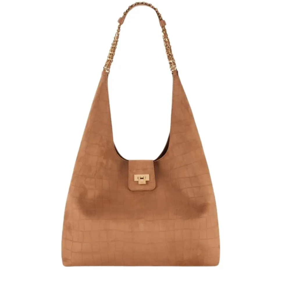 Zamszowa torba typu hobo