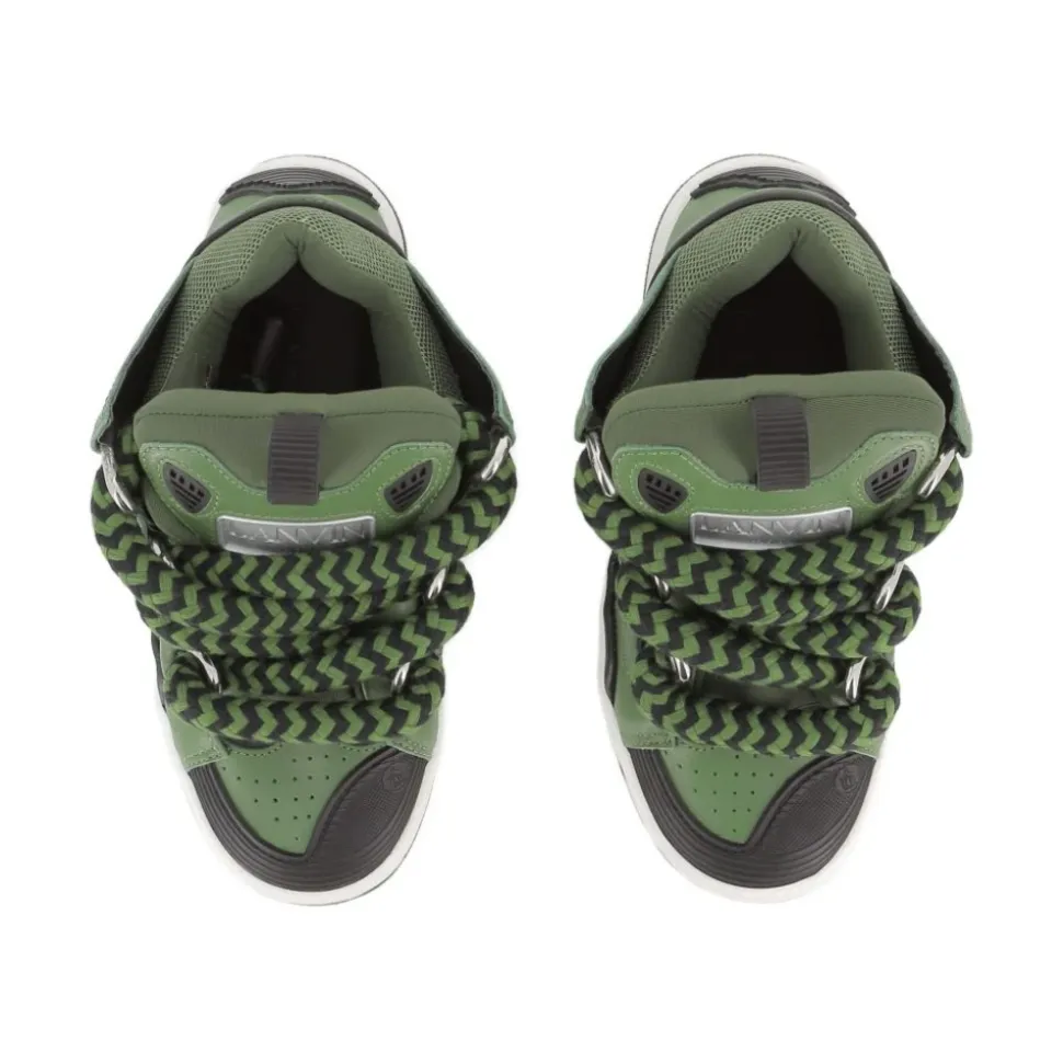 Zielone Sneakersy z Wiązaniem