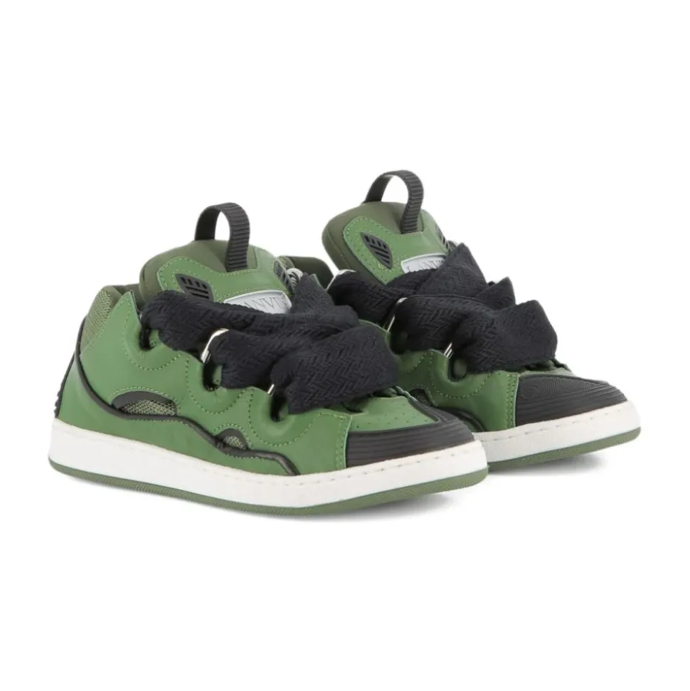 Zielone Sneakersy z Wiązaniem